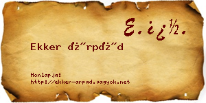 Ekker Árpád névjegykártya