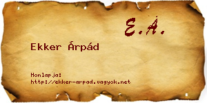 Ekker Árpád névjegykártya