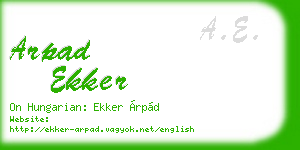 arpad ekker business card