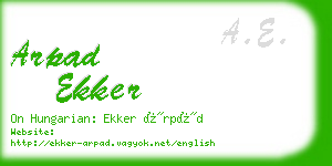 arpad ekker business card